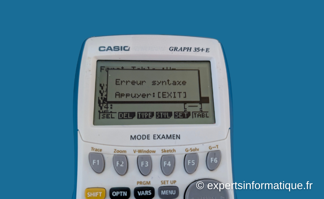 "Erreur argument" sur calculatrice Casio Graph : Causes et Solutions